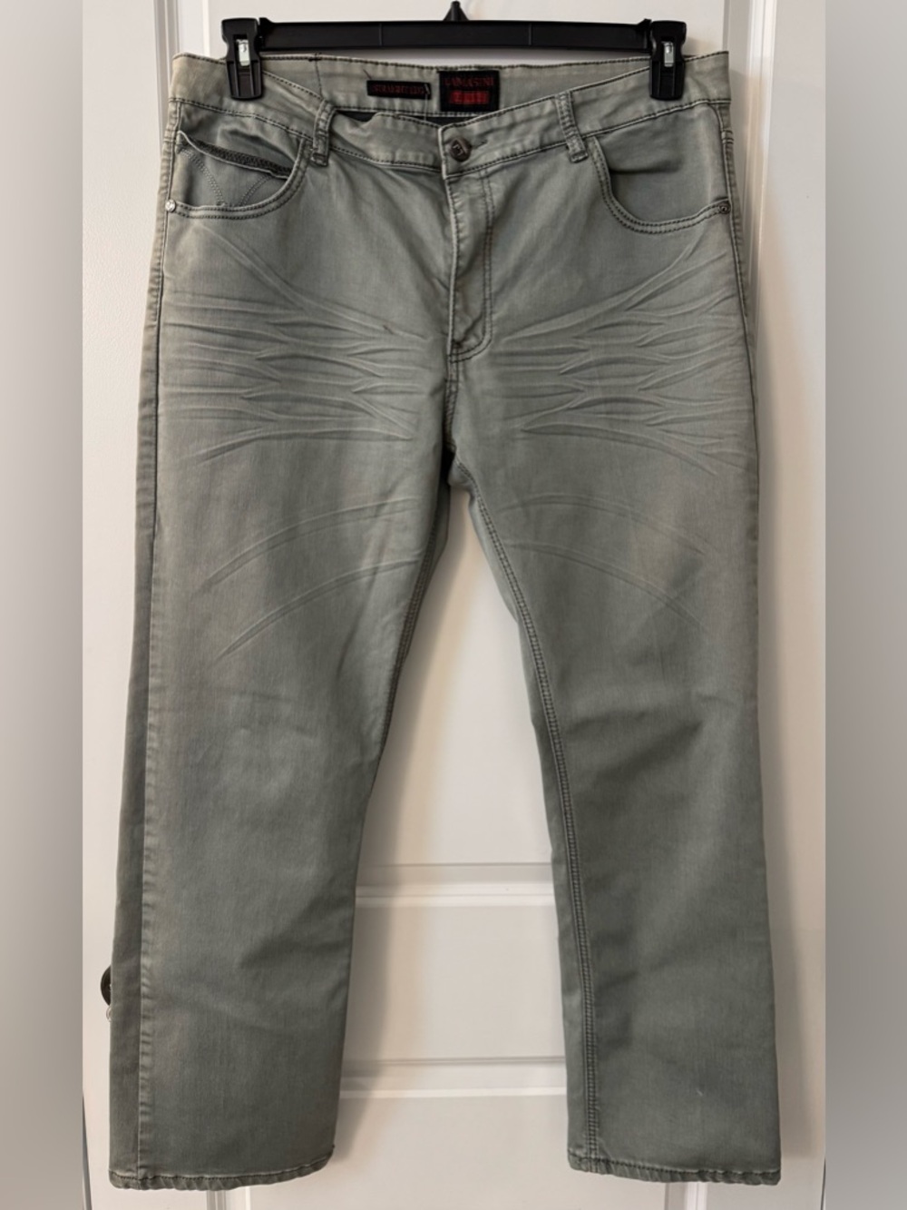 #z138 Lamasini Red Label Straight Leg 60/40 Blend Smooth Blue Gray Western Pants